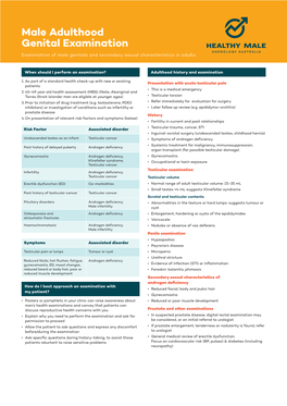 Male Adulthood Genital Examination Examination of Male Genitals and Secondary Sexual Characteristics in Adults