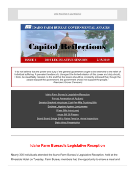 Idaho Farm Bureau's Legislative Reception