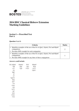 2014 HSC ~ Marking Guidelines