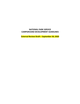 National Park Service Campground Development Guidelines