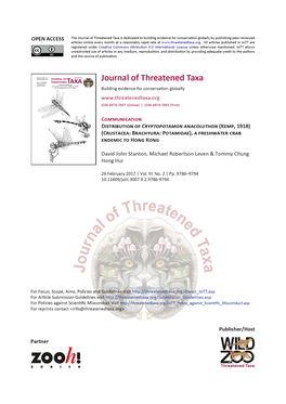 Journalofthreatenedtaxa