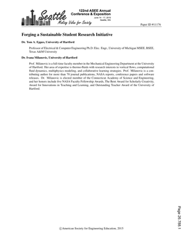 Forging a Sustainable Student Research Initiative