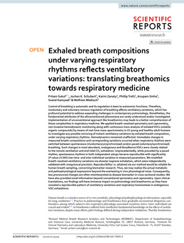 Exhaled Breath Compositions Under Varying Respiratory Rhythms Reflects