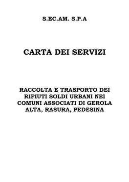 Carta Dei Servizi