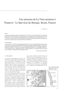 Une Structure De La Tène Ancienne À Tresserve / Le Saut (Lac Du Bourget, Savoie, France)