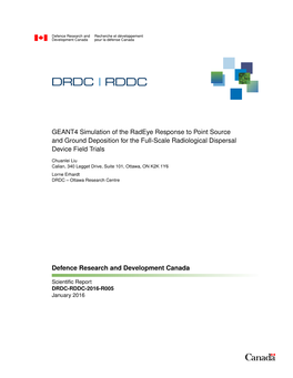 GEANT4 Simulation of the Radeye Response to Point Source and Ground Deposition for the Full-Scale Radiological Dispersal Device Field Trials