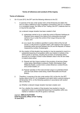 Ryanair Holdings Plc and Aer Lingus Group Plc Merger