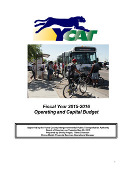 Fiscal Year 2015-2016 Operating and Capital Budget