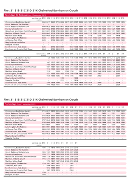 First 31 31A 31B 31C 31D 31X Chelmsford-Burnham on Crouch