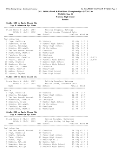 2021 OSSAA Track & Field State Championships