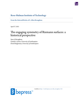 The Engaging Symmetry of Riemann Surfaces: a Historical Perspective