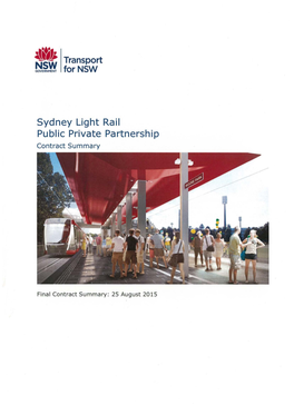 For NSW Sydney Light Rail Public Private Partnership