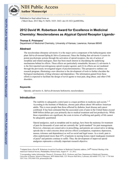 NIH Public Access Author Manuscript J Med Chem