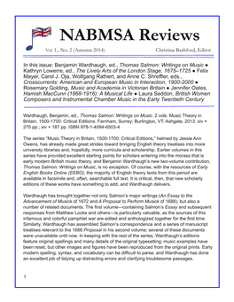 NABMSA Reviews Vol