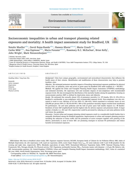 Socioeconomic Inequalities in Urban and Transport Planning Related Exposures and Mortality: a Health Impact Assessment Study for Bradford, UK T