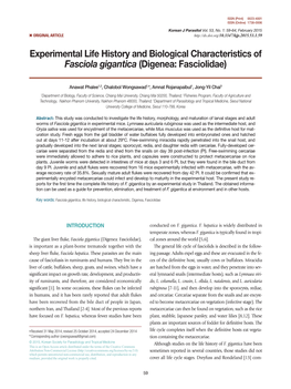 Fasciola Gigantica (Digenea: Fasciolidae)