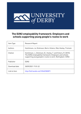 The D2N2 Employability Framework ...19