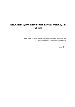 Periodisierungstechniken – Und Ihre Anwendung Im Fußball