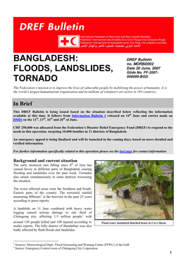 Bangladesh: Floods, Landslides, Tornado
