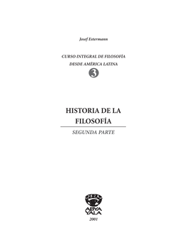 Historia De La Filosofía Segunda Parte