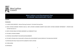 West Lothian Local Development Plan ECONOMY BACKGROUND PAPER