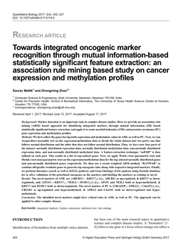 Towards Integrated Oncogenic Marker Recognition Through Mutual