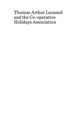 Thomas Arthur Leonard and the Co-Operative Holidays Association