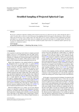 Stratified Sampling of Projected Spherical Caps