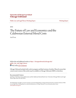 THE FUTURE of LAW and ECONOMICS and the CALABRESIAN EXTERNAL MORAL COSTS Ariel Porat