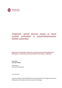 Integrated Optical Devices Based on Liquid Crystals Embedded in Polydimethylsiloxane Flexible Substrates