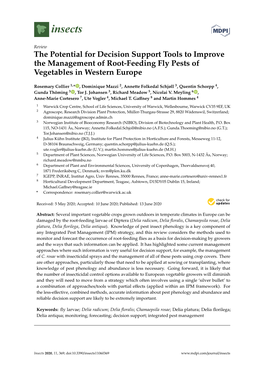 The Potential for Decision Support Tools to Improve the Management of Root-Feeding Fly Pests of Vegetables in Western Europe