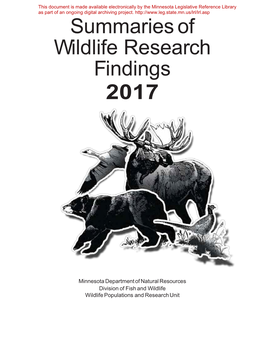 Summaries of Wildlife Research Findings 2017