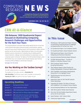 COMPUTING RESEARCH NEWS CRN At-A-Glance