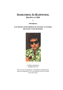 Something Is Happening Bob Dylan 1965