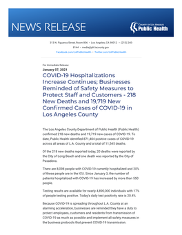 COVID-19 Hospitalizations Increase Continues