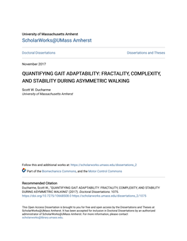 Quantifying Gait Adaptability: Fractality, Complexity, and Stability During Asymmetric Walking