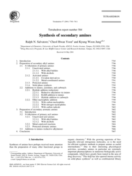 Synthesis of Secondary Amines