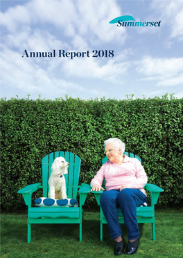 Annual Report 2018 Cover: Trentham Resident Gail with Duke the Dog