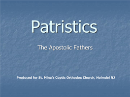 The Apostolic Fathers