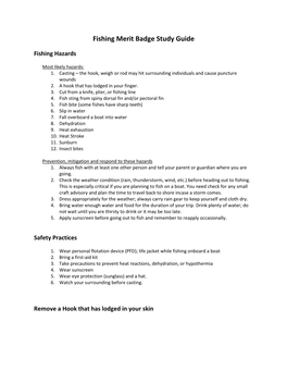 Fishing Merit Badge Study Guide