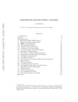 Categorifying Measure Theory: a Roadmap 11