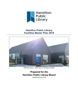 Hamilton Public Library Facilities Master Plan 2019