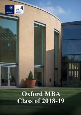 Oxford MBA Class of 2018-19