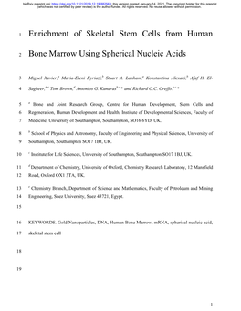 Enrichment of Skeletal Stem Cells from Human Bone Marrow