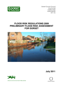 FLOOD RISK REGULATIONS 2009 PRELIMINARY FLOOD RISK ASSESSMENT for DORSET July 2011