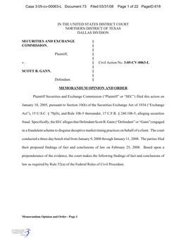 Case 3:05-Cv-00063-L Document 73 Filed 03/31/08 Page 1 of 22 Pageid 618