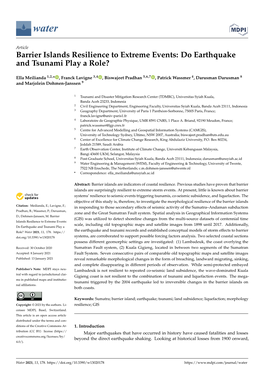 Barrier Islands Resilience to Extreme Events: Do Earthquake and Tsunami Play a Role?