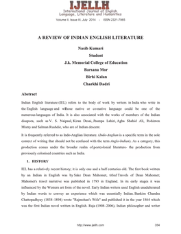 A Review of Indian English Literature