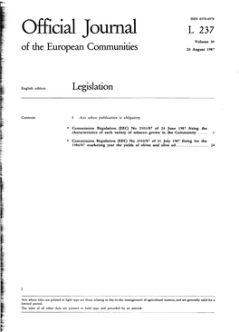 Official Journal L 23 7 Volume 30 of the European Communities 20 August 1987