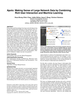 Apolo: Making Sense of Large Network Data by Combining Rich User Interaction and Machine Learning